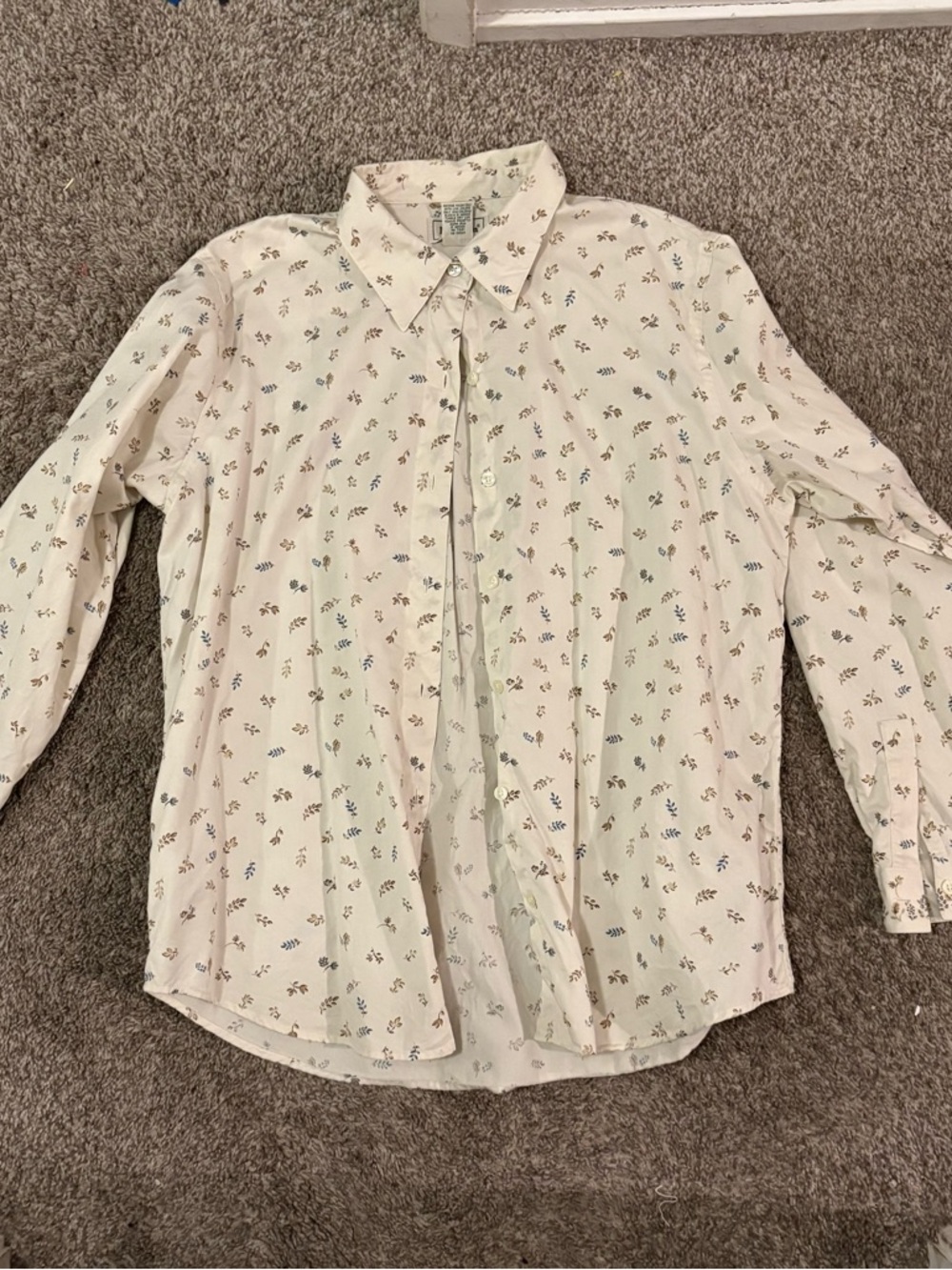 L.L. bean leaves button down shirt